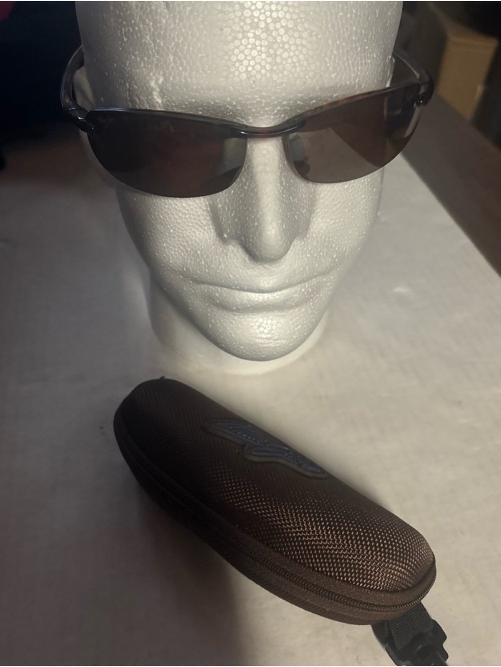 MAUI JIM Brown Rimless Sunglasses with Brown Case